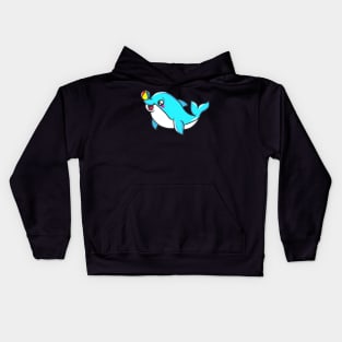 cute dolphin design whale fish animal welfare dolphin Kids Hoodie